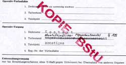 Beschlu der Stasi zum Allegen eines Oprativ-Vorganges